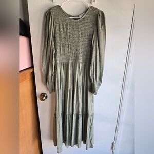 By The River Boho Long Sleeve Maxi Dress Small NWOT
